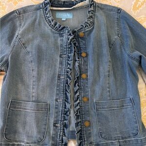 Draper James Denim Ruffle Trim Jacket